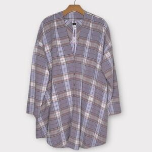 Free People Flannel Tunic Top